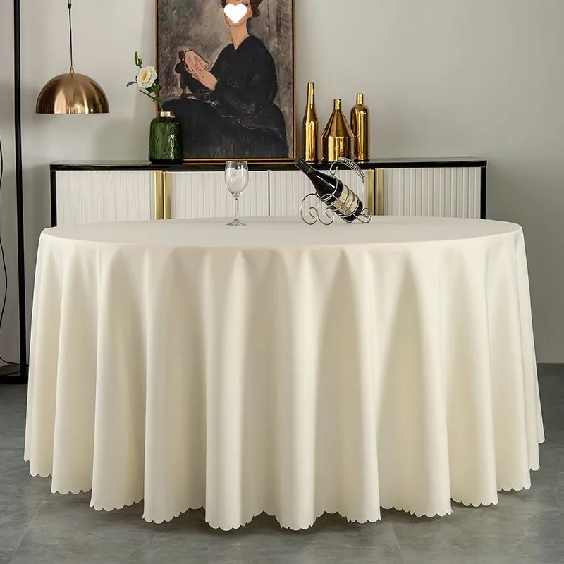 Wholesale White 120-Inch Round Polyester Tablecloth Party Banquet Wedding Tablecover Waterproof Table Cloth