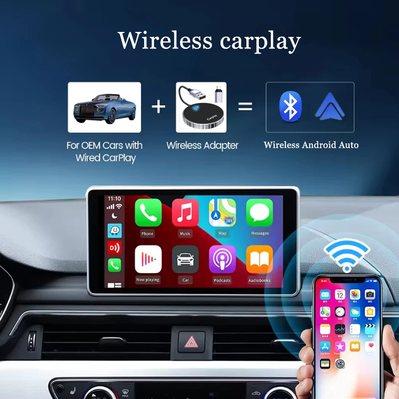 48 Hour Shipment Boyi Wireless Android Auto Adapter Dongle Cars Fast Connection WIFI+Blue dual connection No Lag carplay