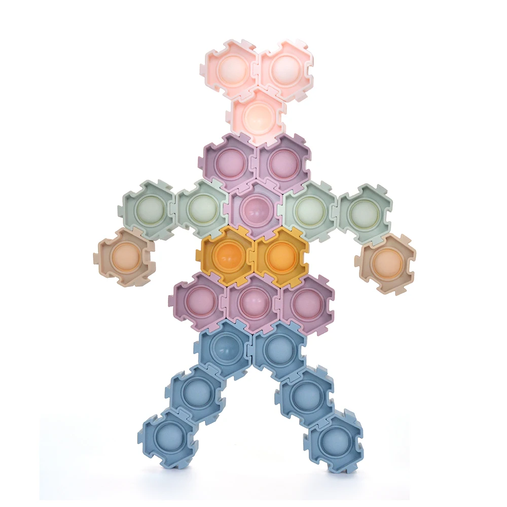 Wholesale Hot Stress Relief Pop Up Bubble Fidget Sensory Toy Push Pop Popper Custom DIY Shape Bubble Push Pop Kids Fidget Toy
