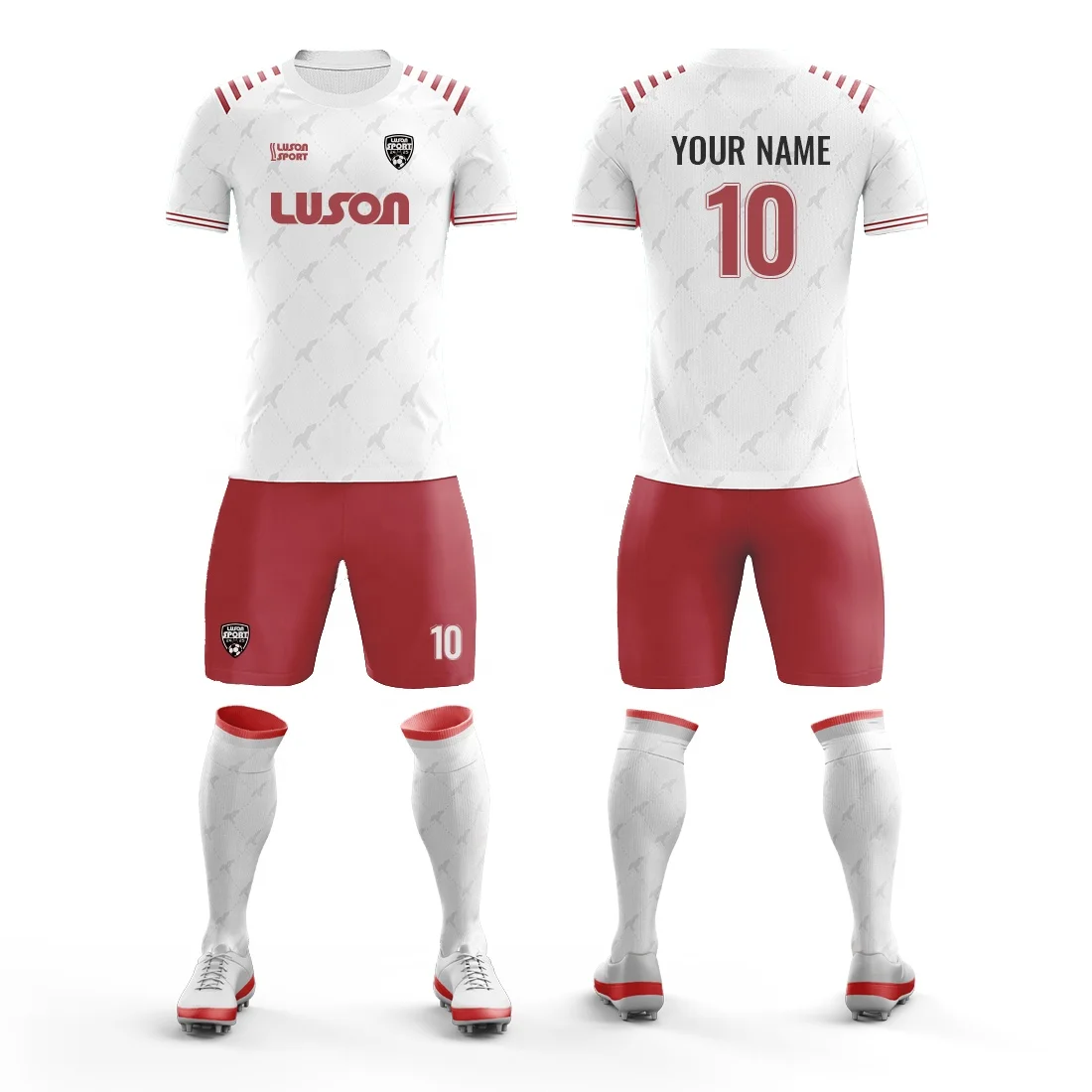 Luson Breathable Full Sublimation Set Football Uniform Digital Printing Custom Design Men United Custom Soccer Jersey
