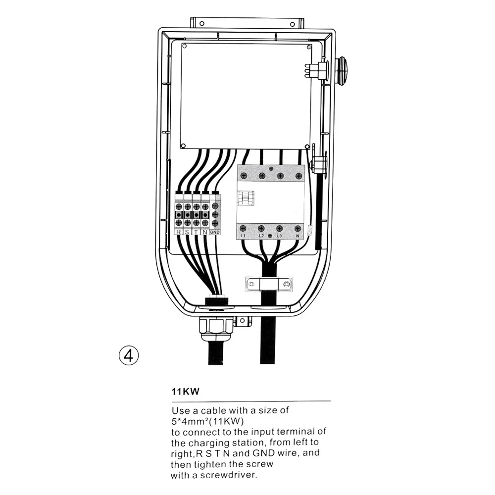 EV charging wall unit type 2 rapid ev charger 32A AC 22kw ev charger with load balance