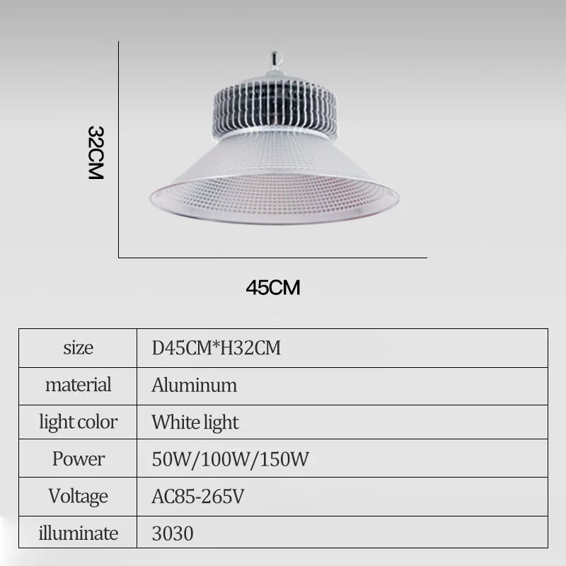  Flicker-free IP65 60 90 120 degree LED warehouse high bay light 130Lm W 60W 100W 150W 200W
