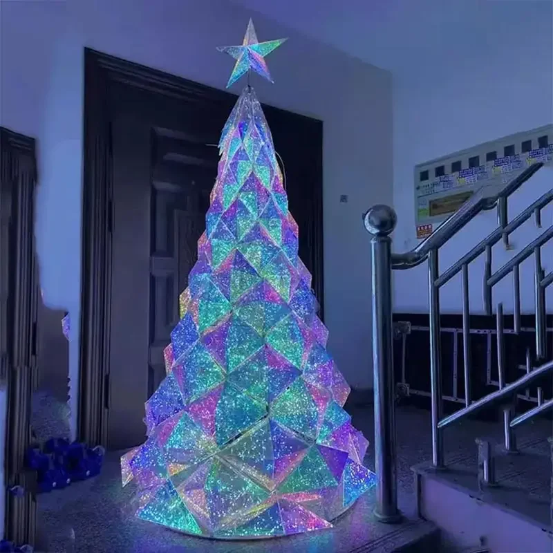 Uplumin Commercial Decoration Idea Outdoor Big Lighted Prelit Led Christmas Tree Cone Crystal Xmas Tree with Light Christmas Lig