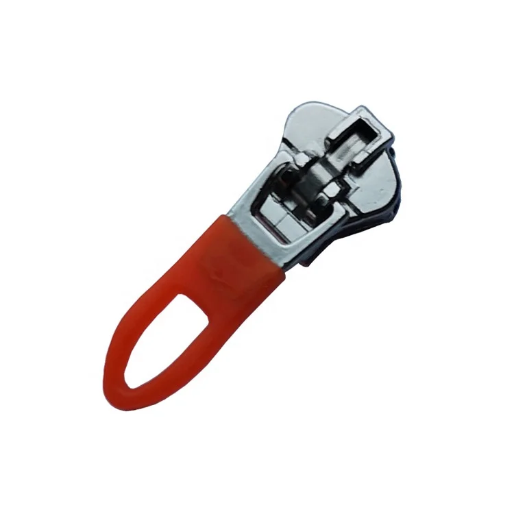 Spring lock vislon zipper slider with rubber puller, customized designs are welcome for jacket, coat, outwear