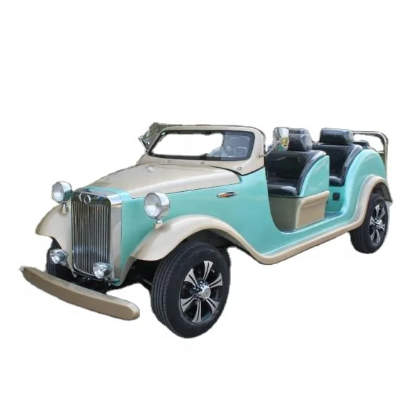electric 6 seat antique classic vintage car golf car with lithium battery popular for villa resort hotel sightseeing real estate