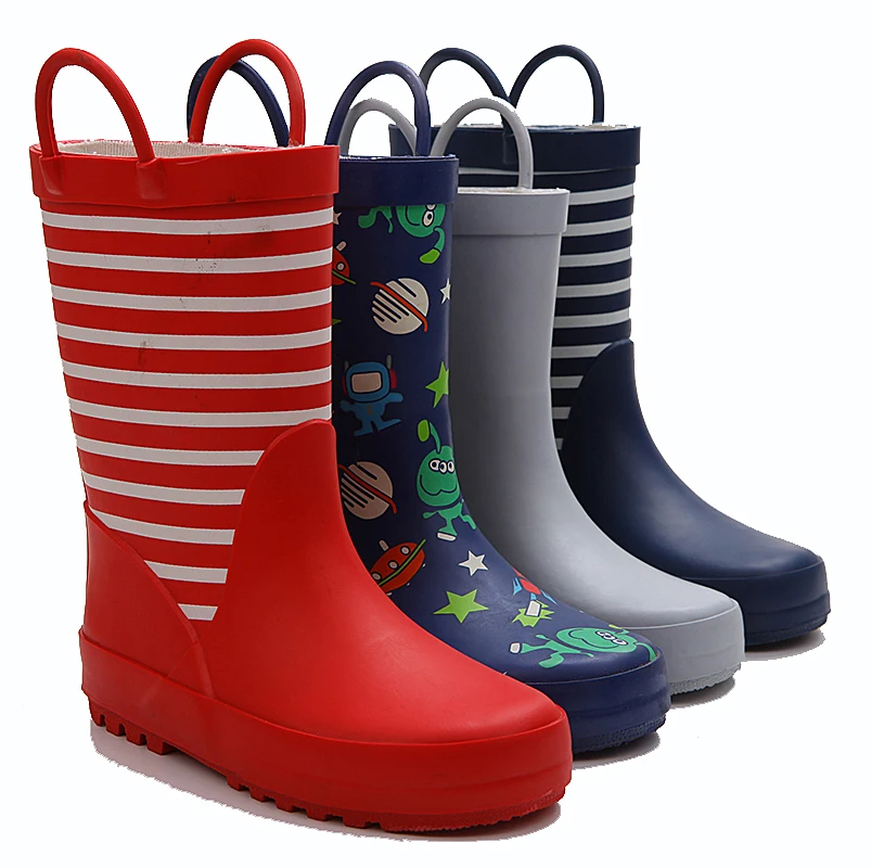 kids children manufacturer comfortable start printed rubber wellies wellington rain boots for boy