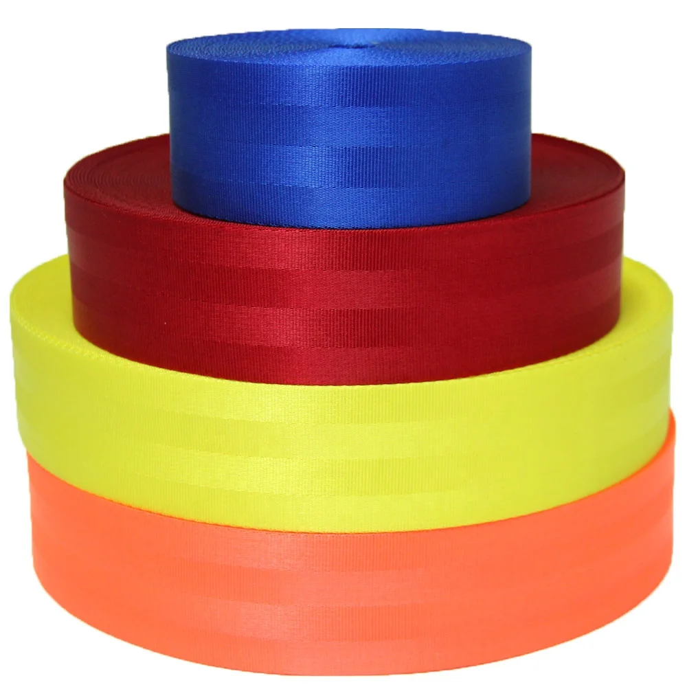 High strength 50mm red nylon webbing strap for seat belts