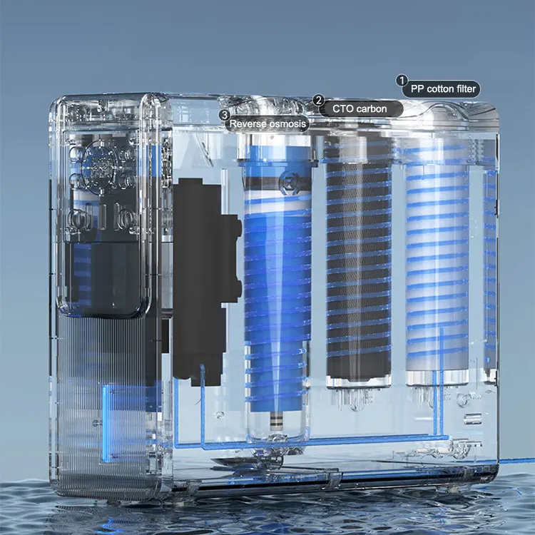 Oem Home Office Desktop Under Sink Tankless 3 Stage 600Gpd Ro Reverse Osmosis Water Purifier System Water Filter Machine