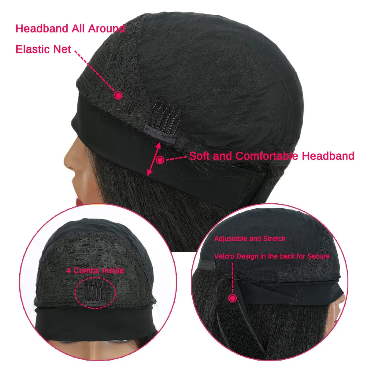 2022 Hot Sell Natural Black Malaysian Human Hair Cheap Scarf Wig Glueless Machine Made  Wig Grip Headband For Black Women