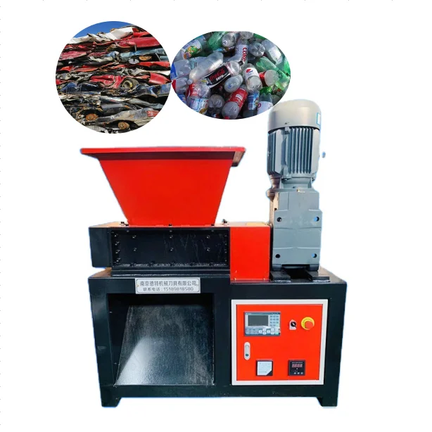 plastic bottle two shaft mini shredder metal shredder machine