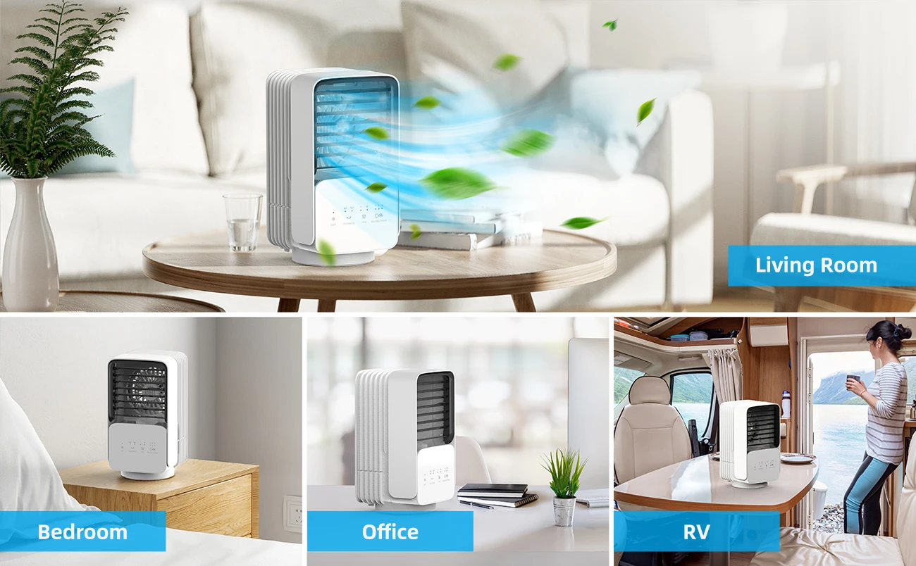 700ml water  tank large oscillation touch operation mini fans air cooling desk fan air conditioners