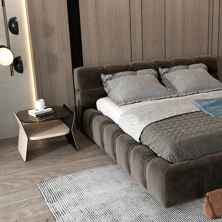 Light luxury bedside table simple modern bedroom intelligent bedside table with light