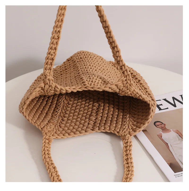 Hangai 2023 New Beach Bag Handbag Summer Handmade Cotton Woven Bags