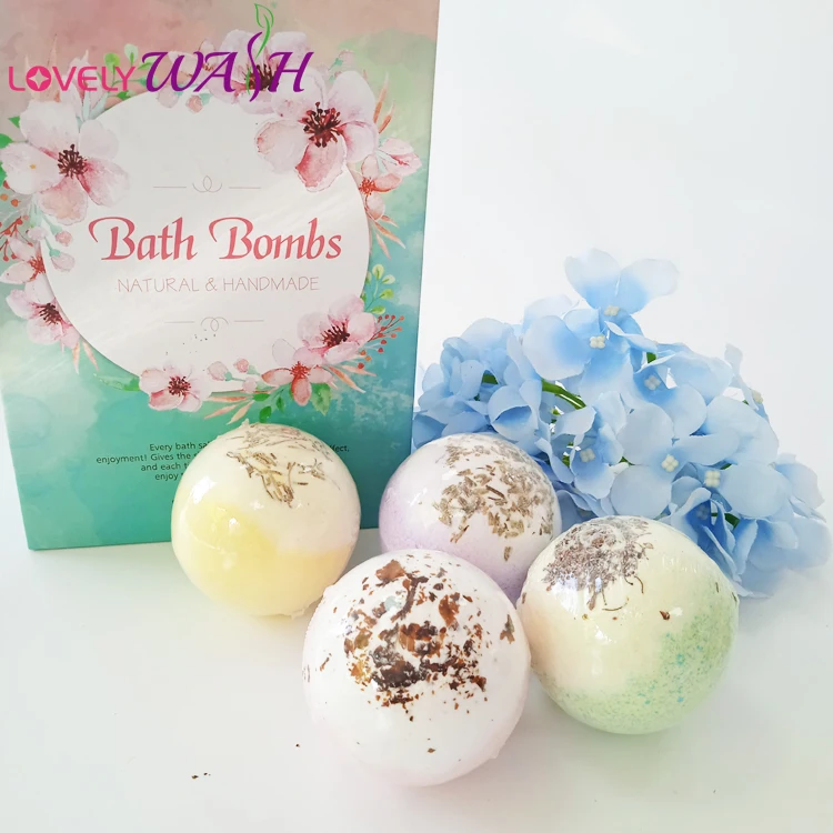 Wholesale Rainbow Colorful Bubble Fizzy Organic Bath Bombs 110g Gift Set 12pcs  Bath Bomb for Kids