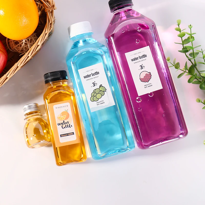 Manufacturer Small Moq Clear beverage Bpa-Free PET Food Grade Juice Plastic Bottle With Cap