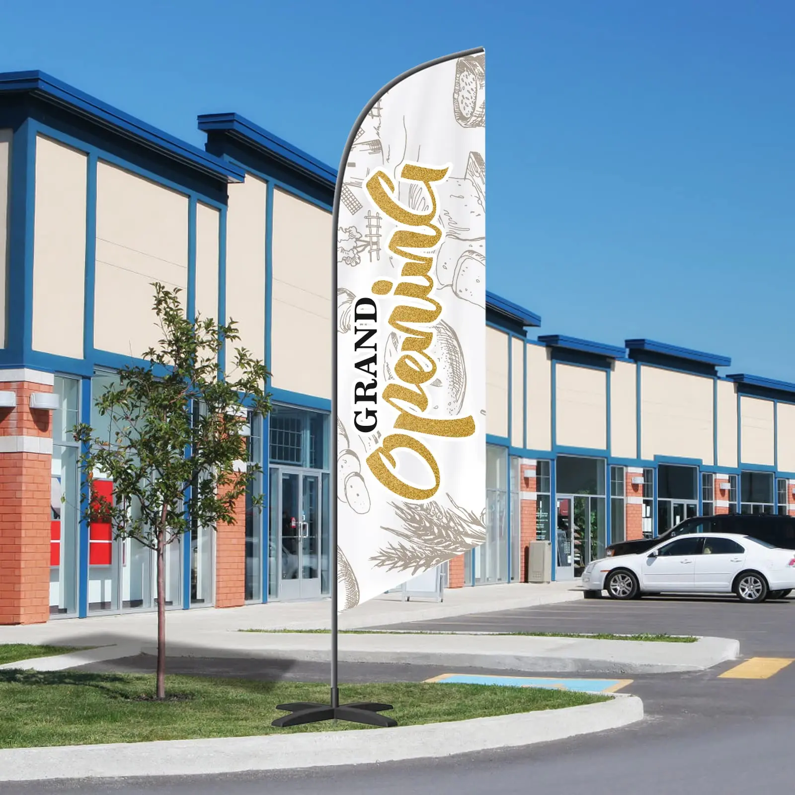 2.6*7.2FT Custom Logo Advertising Feather Flags Text Personalized Double Sided Open Flag Sign for Outside business Advertisement