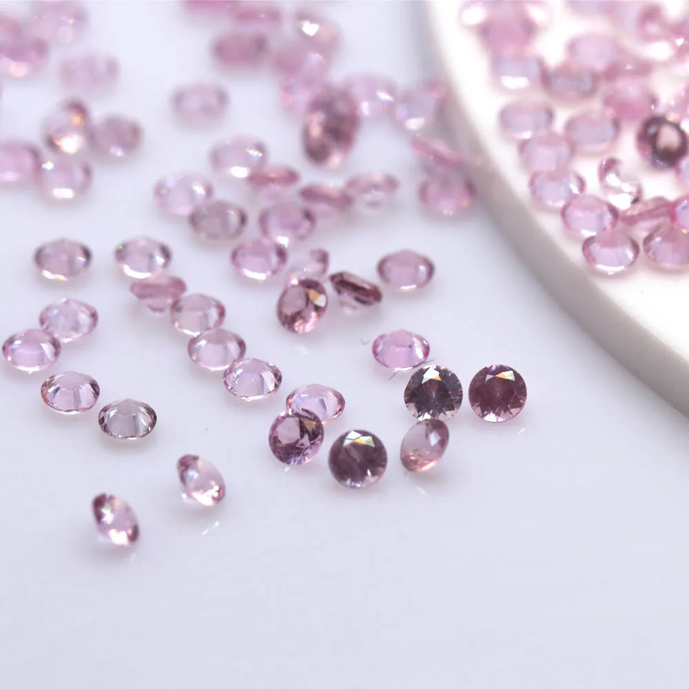 machine diamond cut round shape natural pink sapphire  gemstone for jewelry making