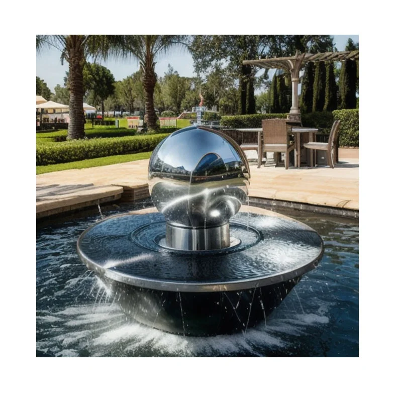 Customized metal crafts large stainless steel bowl fountain with water feature outdoor decoration
