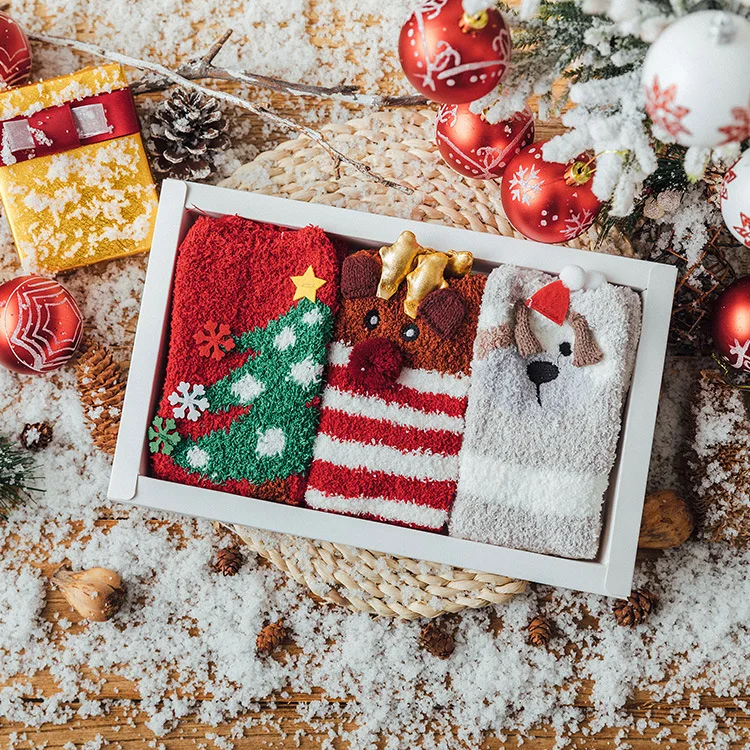 2021 Christmas Present Gift Festival New Year Wool Knitted Socks Christmas Socks