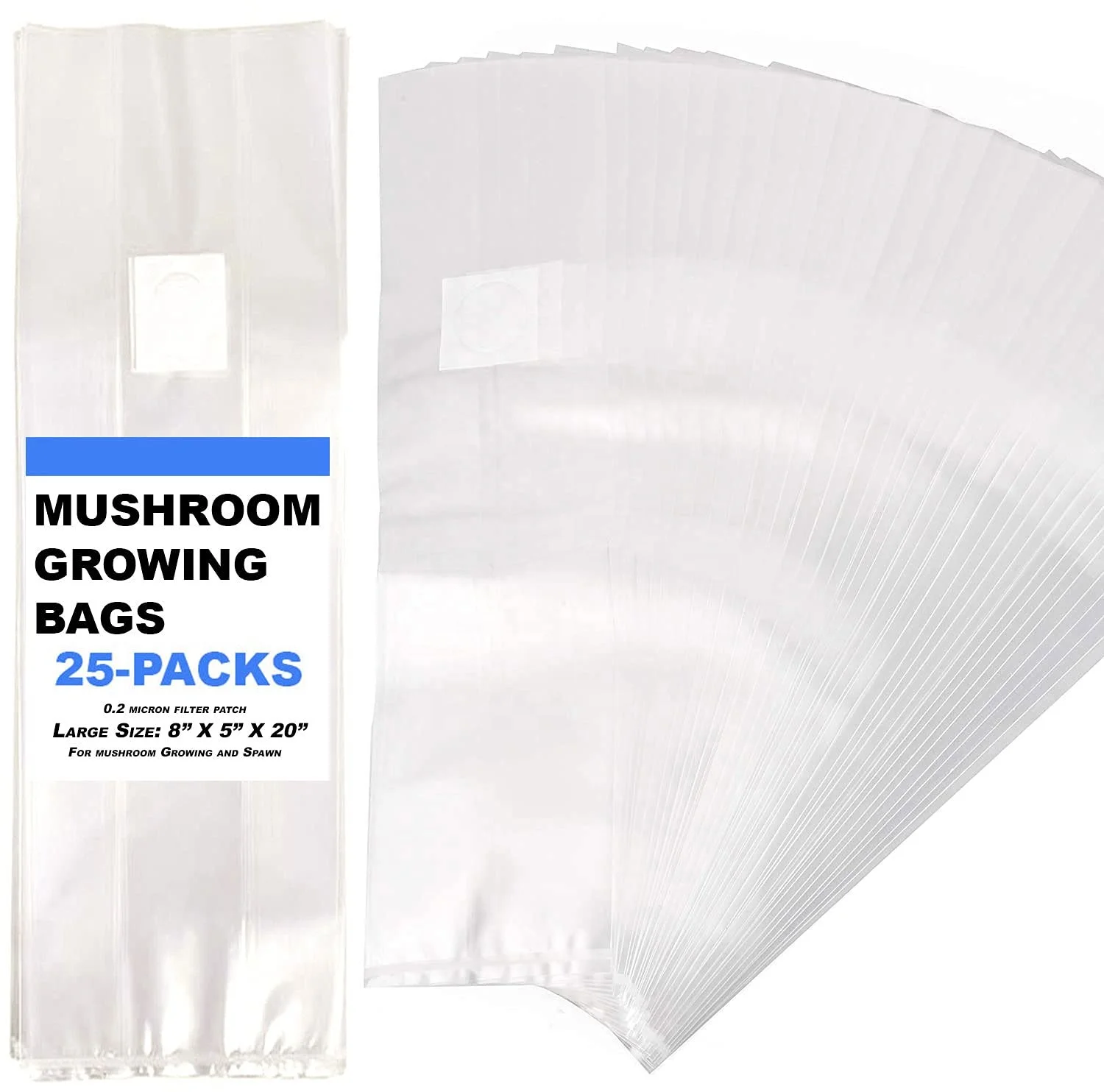 Large Extra Thick 6 Mil Spawn Bags Mushroom Grow Bags for Substrate Autoclavable Mushroom Bag Tear Resistant Strong