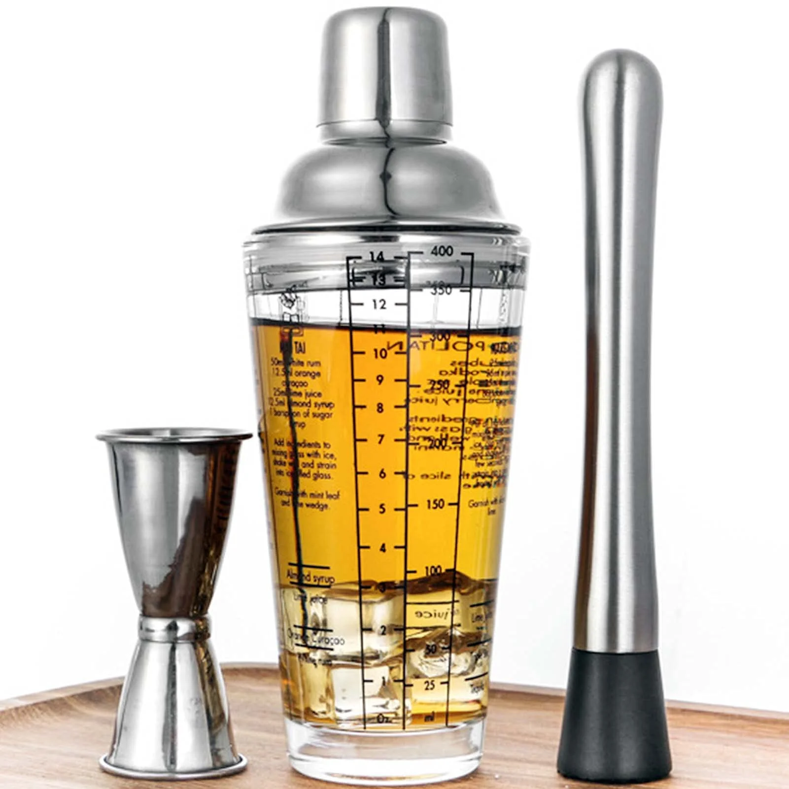 Creation Factory Wholesale Customization Short Glass Cocktail Shaker Cocktail Kit Shaker Bartender Glass