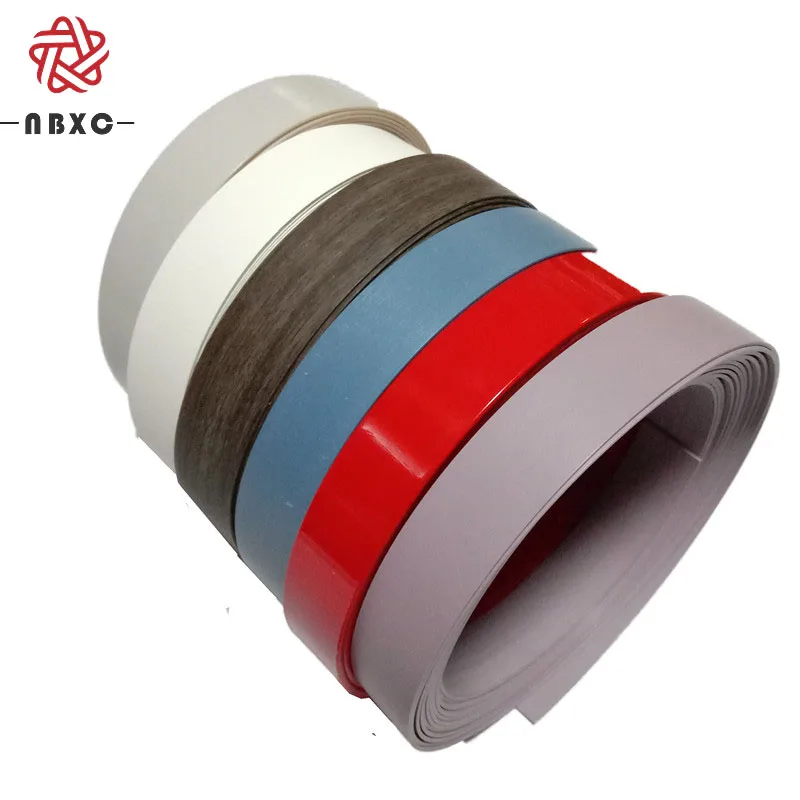Flexible Silent And Smooth Solid Color  Wood PVC Edge Banding For Furniture Accessories