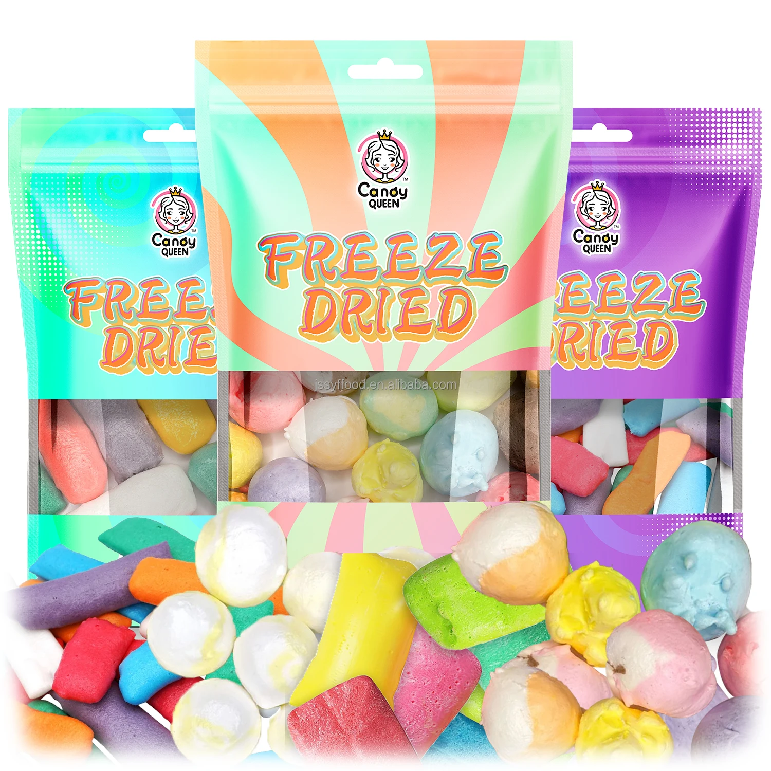 China Freezing Dry Factory Wholesale Halal Bulk High Quality Colourful Freeze Dried Marshmallow Cotton Candy