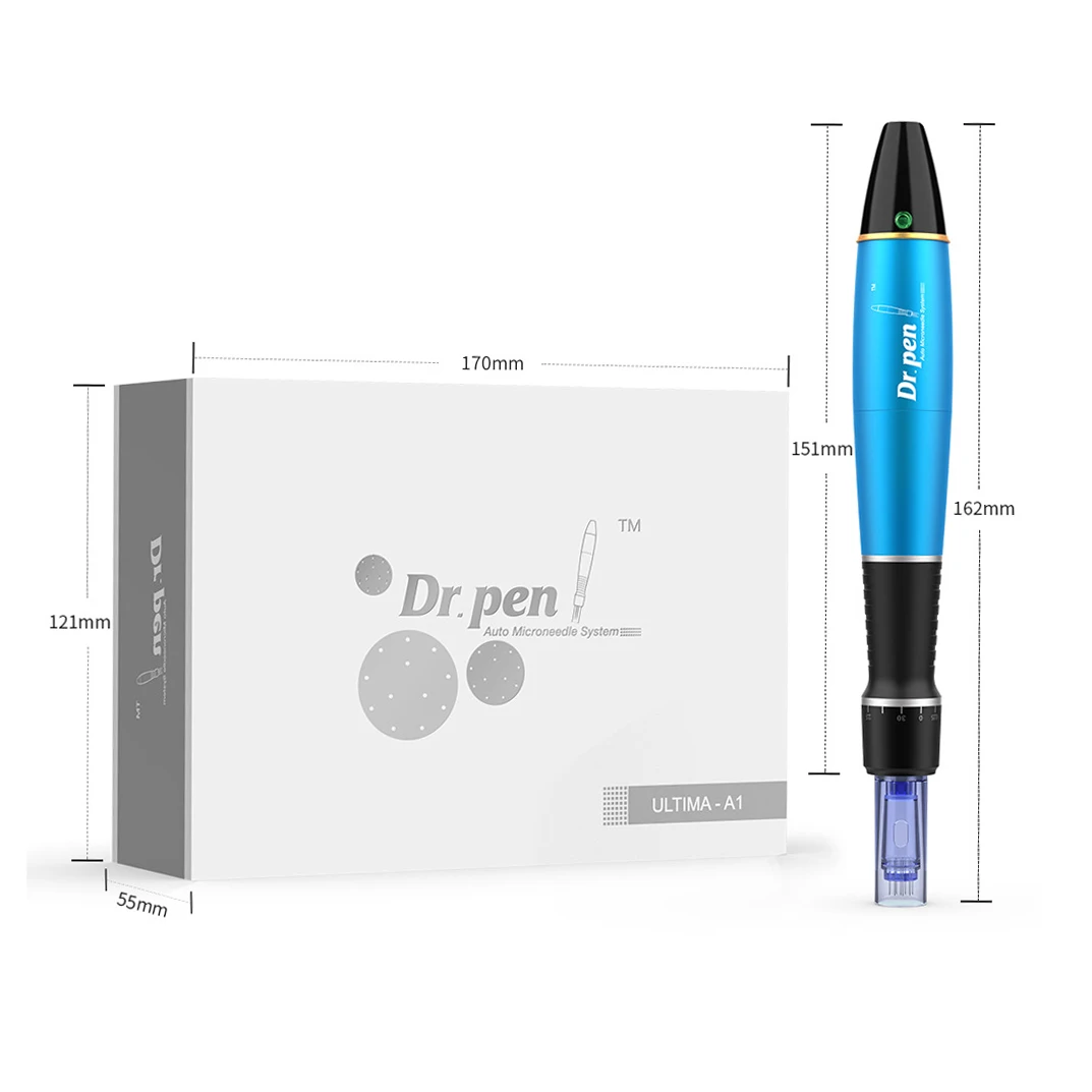 Blue Powerful Newest 12 Pin Kit Ultima Rechargeable Wireless Microneedling Dermapen Dr Pen A1-W High Quality A1 Derma Pen