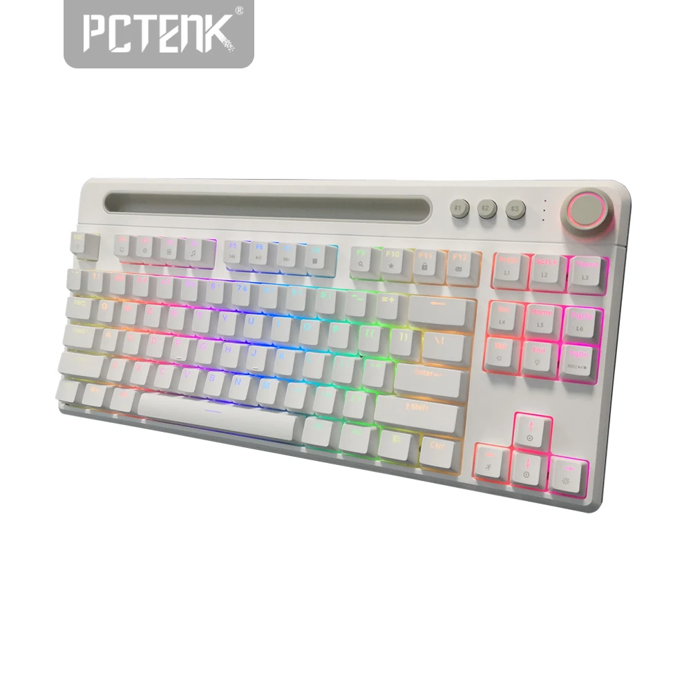Mechanical anti-ghost Led Rgb Usb Gaming,Backlit Pc Peripherial Dual Wireless Wired Battery 3000 mAh Rechargeable keyboard