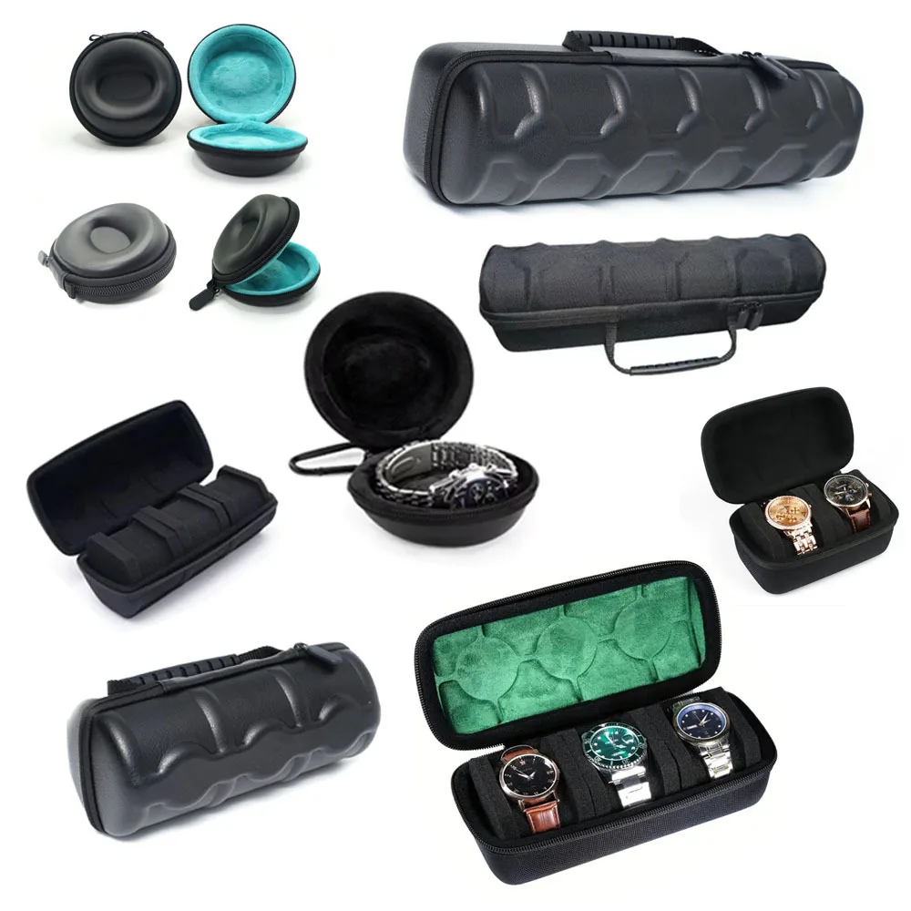 custom logo eva hard 1 2 3 4 5 slots portable travel smart watch roll storage case organizer box with foam pillow for men