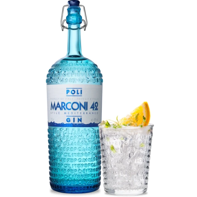 Top quality Italian 700ml Gin Marconi 42 Poli a Perfect Balance Between 7 Different Botanicals for retail