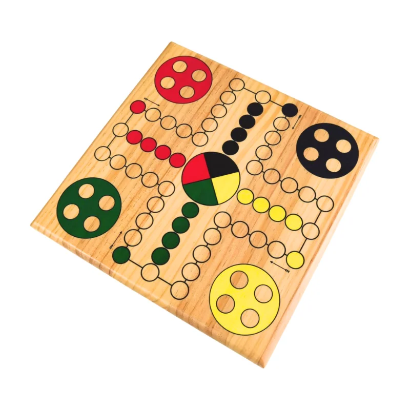 Custom design ludo snakes and ladders wooden board game classic wooden game for children and family