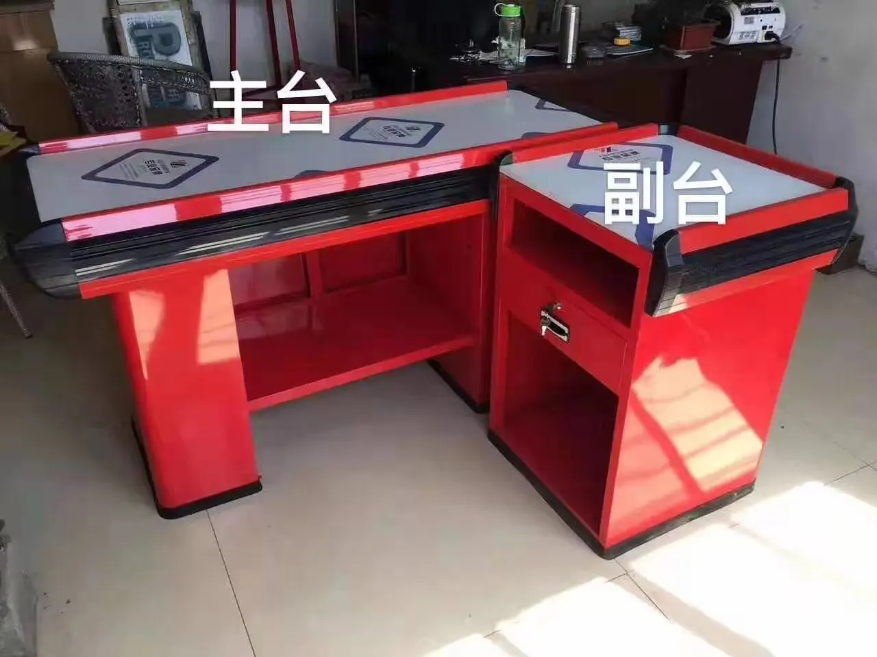 Multi Functional Cashier Desk Counter Table Stainless Cash Register checkout counter