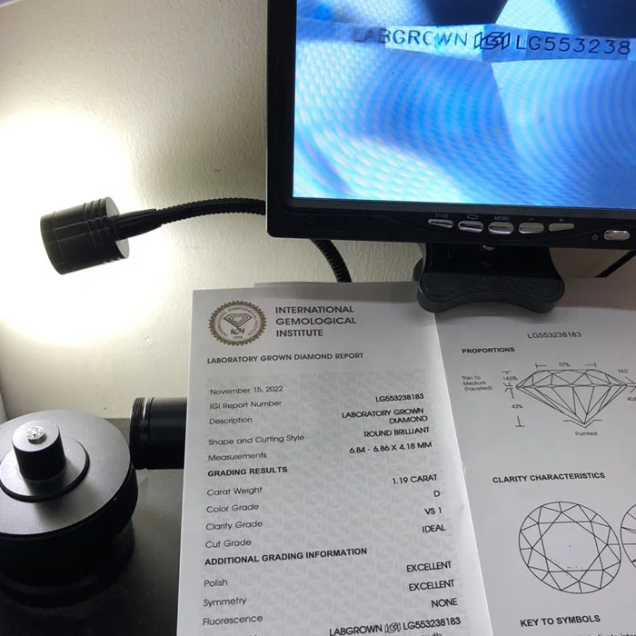 HPHT 1.19ct  Round brilliant IGI D VS1  Synthetic White  Lab Grown created Loose Diamond Lab diamond