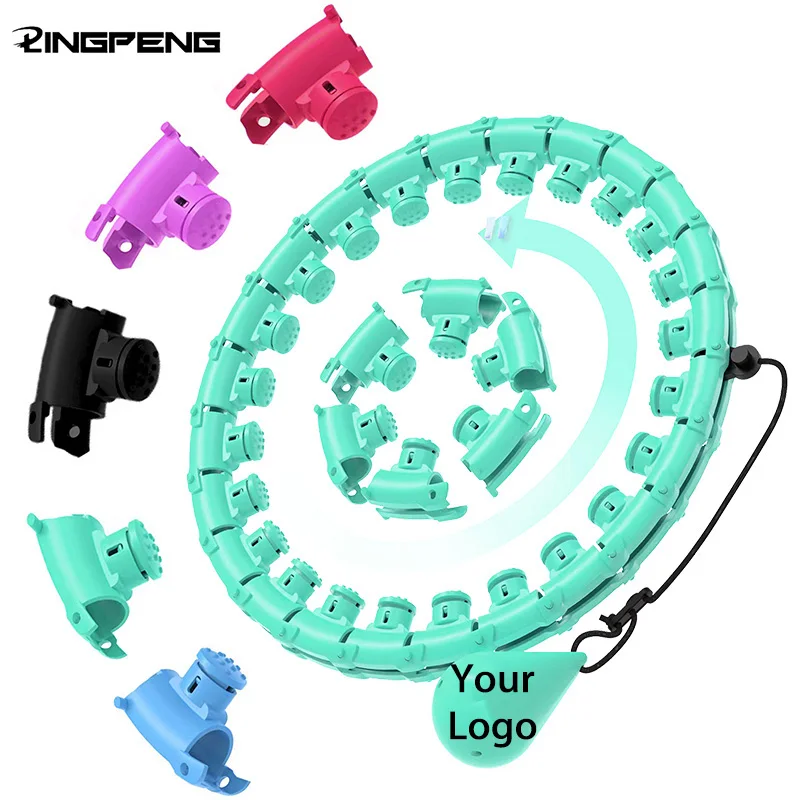 Wholesale Customized Massage Function Fitness Hula Ring Detachable and Adjustable Exercise Ring for Weight Loss