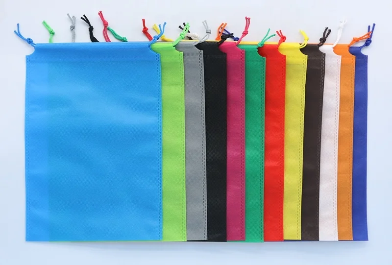 Hot Sale Custom Logo Size Dust Proof Storage Non-woven Rope Bag Non Woven Drawstring Gift Bag