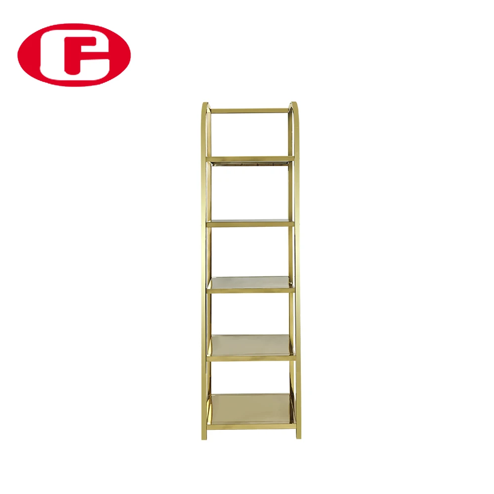 Steel pipe gold plated display clothing stand heavy duty vertical metal storage rack for shop