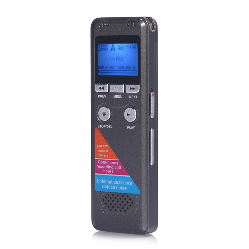 Digital Voice Recorder Voice Activated Recorder with Slow Motion Playback Type-C USB Charging Portable MP3 Audio Recorder PQ132