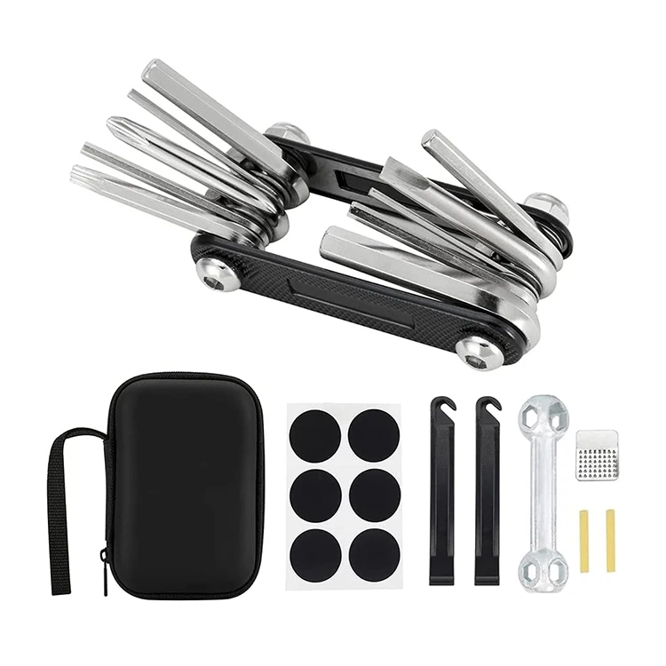 Bike Tire Tyre Repairing Kit Motor Bike Service Tools 11 In 1 Bike Repair Tool With Tire Pry Bars Rods