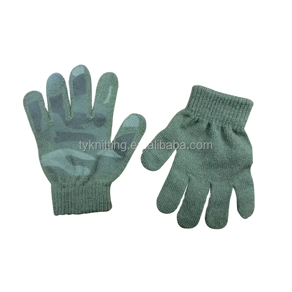 simple fashion unisex color mittens warm soft knitted