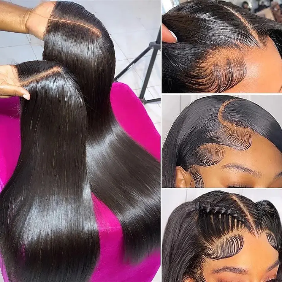 32 34 36 38 40 inch Human Hair HD Transparent Lace Front Wigs For Black Women Straight Virgin Raw Indian Hair Lace Frontal Wigs