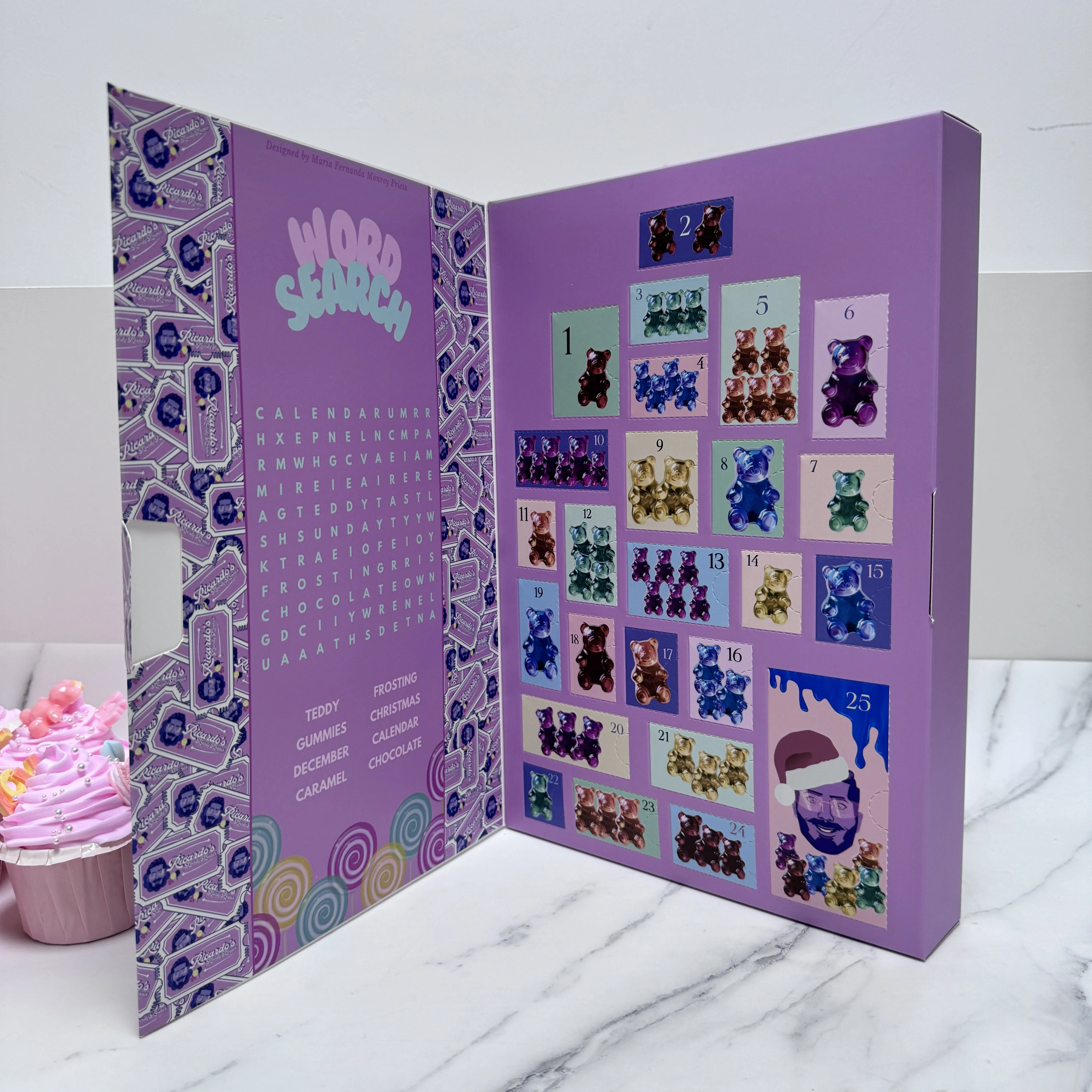 Custom Christmas Gift Packaging Advent Calendar Candies Mystery Box With 24 doors