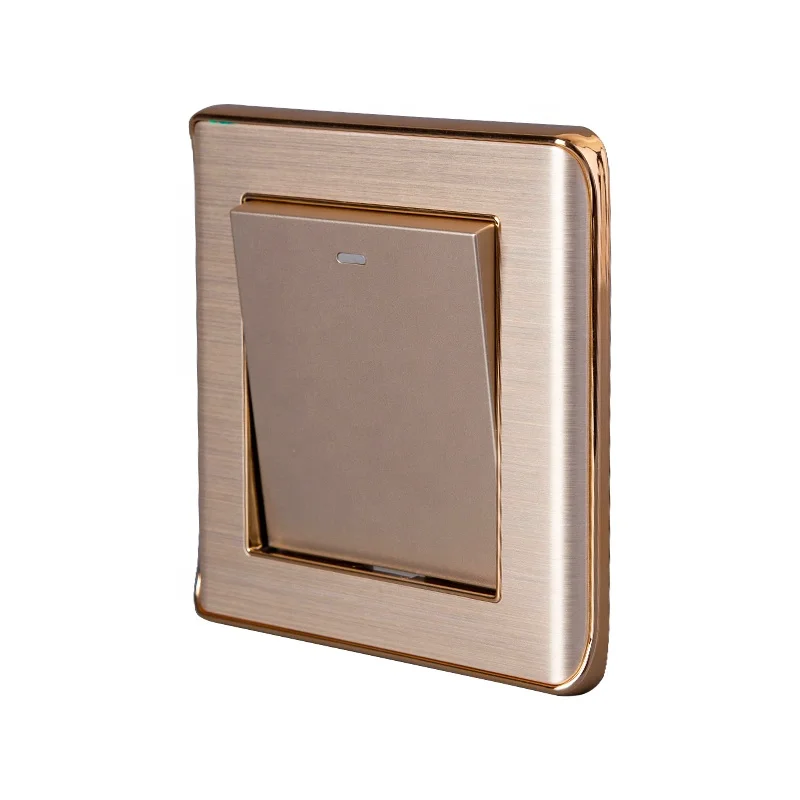 Simple light luxury switch One open gold acrylic wall switch