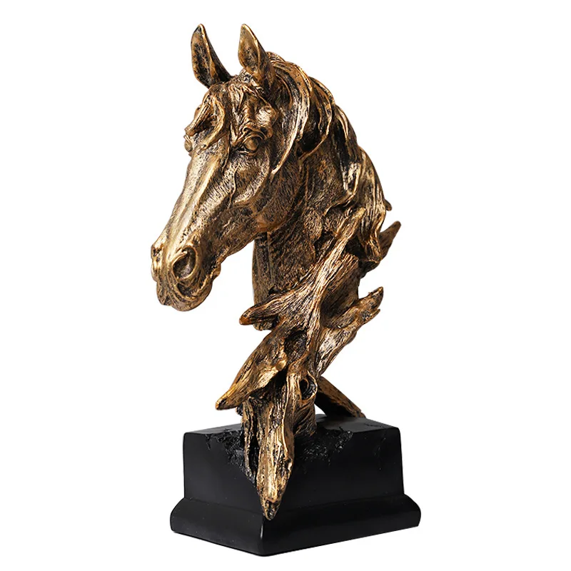 Retro American Resin Horse Head Decoration Creative Home Living Room Porch Window Office Desktop Horse Head Decoration
