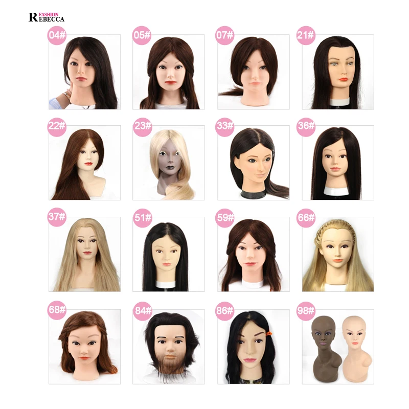 Rebecca wholesale female mannequin wig head training head for hairdresser