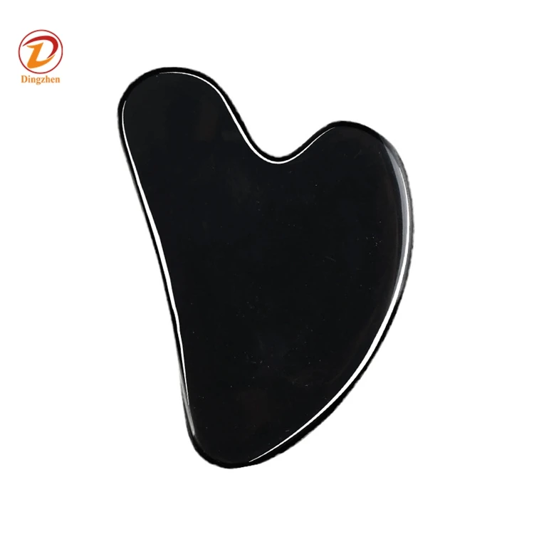 black natural jade Gua Sha Facial Tool for Self Care, Massage Tool for Face and Body Treatment