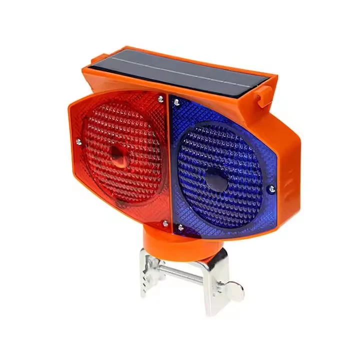 Solar LED Traffic Warning Red Blue Flashing Lights Road Safety Barricade Lamps Warning Light Led Strobe Lights