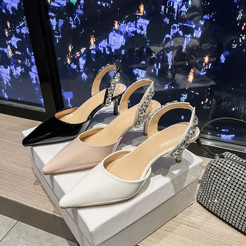 Wholesale PU Leather Women Pump Shoes Office Ladies High Heels Bridal Shoes