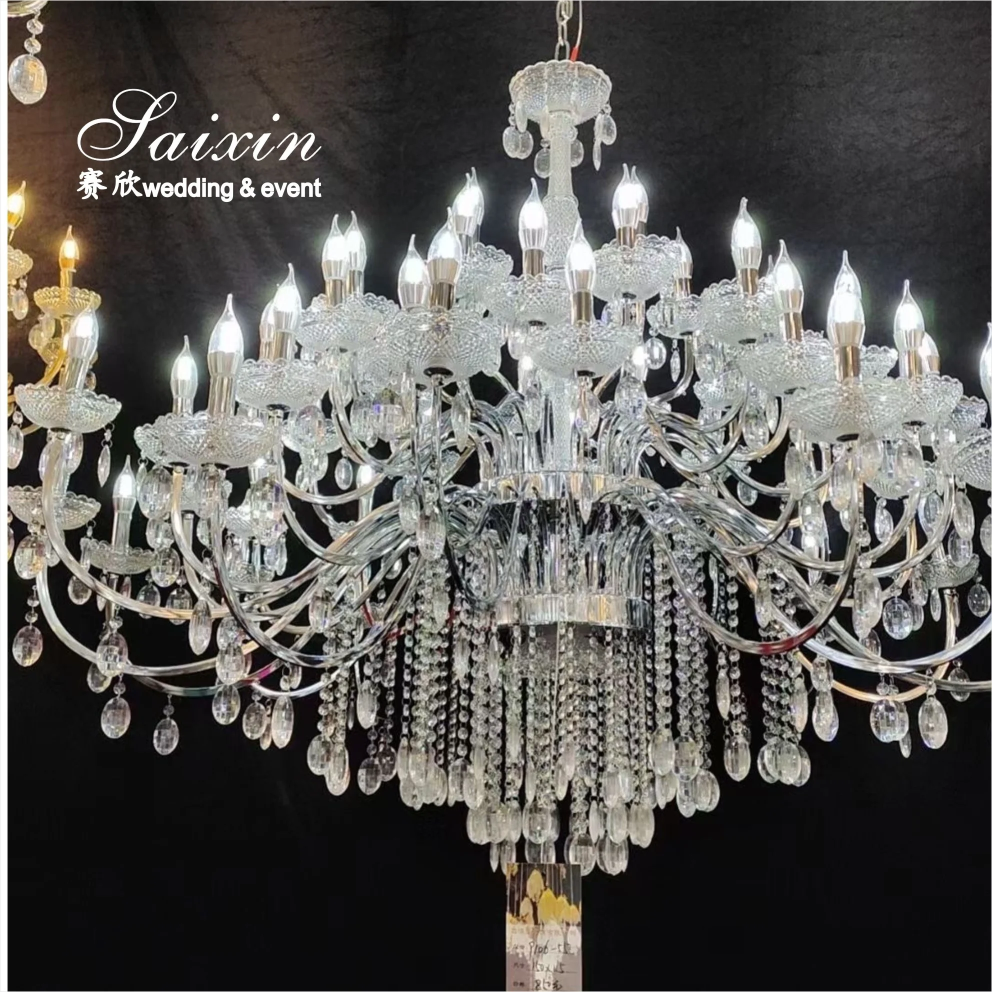 Factory Wholesale Large Metal  Crystal Chandeliers For Wedding Decoration