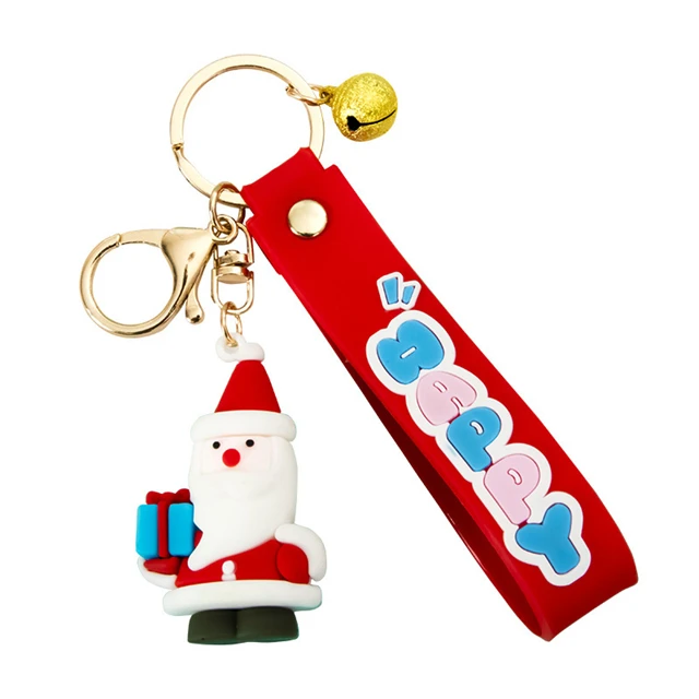 2022 Factory Cheap PVC Cartoon 3D Christmas Series Christmas Tree Pendant Tiger Keychain